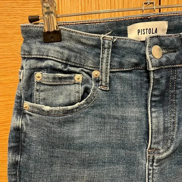 Pistola - Crop Ankle Jeans, Frayed Hem, Size 25 - Picture 4 of 8